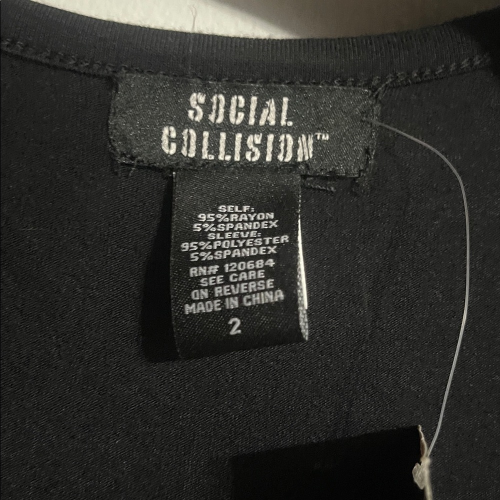 NWT Social Collision black gothic long-sleeve dress. - Picture 5 of 11